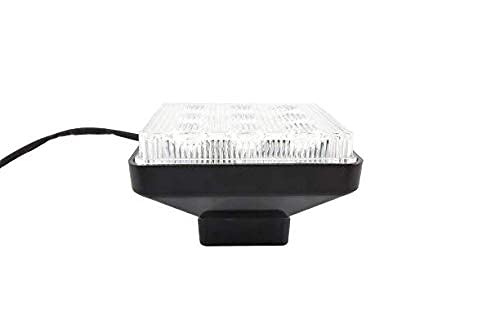 All Star Truck Parts] 3.75" x 3.5" Rectangle LED Amber Strobe Work Lamp Light 9-LED 27W DOT/SAE Approved Waterproof Dustproof Anti-Shock/Fog Towing Construction Safety Truck 10V-30V