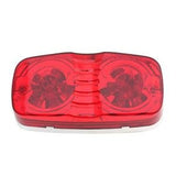 Trailer Marker LED Light Double Bullseye Amber and Red 12 LED Lights, Double Bullseye Tiger Eye LED Trailer Clearance Side Marker Lights, 4x2 Rectangular Rectangle Led Lights, Chrome Base 12V