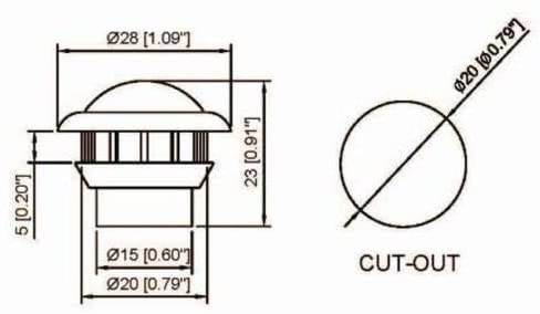 QTY 20-3/4 (.75 Inch) Mini Clear Lens Red/Amber 3 LED Clearance Lamp Round Indicator Fender Side Marker Lights Waterproof with Chrome Ring Camper Van Truck Trailer Pickup ATV 12V DC 2835 SMD 12V