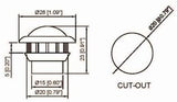 QTY 20-3/4 (.75 Inch) Mini Clear Lens Red/Amber 3 LED Clearance Lamp Round Indicator Fender Side Marker Lights Waterproof with Chrome Ring Camper Van Truck Trailer Pickup ATV 12V DC 2835 SMD 12V