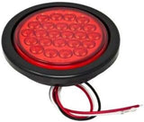 [ALL STAR TRUCK PARTS] 4" Inch White and Red 24 LED Round Stop/Turn/Tail/Reverse/Backup Trailer Light Kit with 3 wire Pigtail Plug & Grommet- Qty 2 Red + Qty 2 White