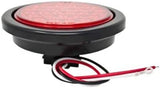 Red/White/Amber 4" Round 24 LED Stop Turn Tail Light Reverse Backup Parking Running Lights 3 Wire Pigtail Plug Grommet Trucks Trailer RV Boat Camper Dump Truck IP67 Waterproof DOT Certified 12V