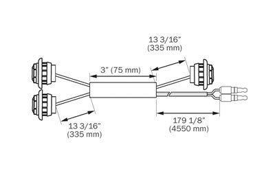 Red LED ID Identification Light Harness of 3 x 3/4� LED Marker & Clearance Lamps - Total of 9 LED's (3 LED's in each Light) 3/4" ID Light, 3-Unit Harness