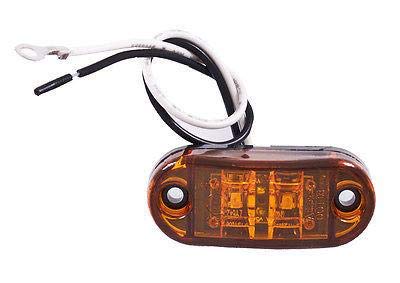 Red/Amber 2.5" 2 Diode Oval LED Trailer Truck Clearance Light Side Marker Light 4PCS, Surface Mount Little Boat Marine Led Lights RV Camper Accessories