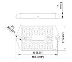 [ALL STAR TRUCK PARTS] Square Red/Amber 3-LED Marker Light Reflectorized Lens Surface Mount, 2-4/5" Rectangular Truck Trailer Towing Led Light Side Reflector Reflex Accessories