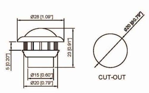 QTY 20-3/4 (.75 Inch) Mini Clear Lens Red/Amber 3 LED Clearance Lamp Round Indicator Fender Side Marker Lights Waterproof with Chrome Ring Camper Van Truck Trailer Pickup ATV 12V DC 2835 SMD 12V