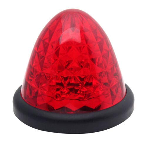 All Star Truck Parts 3.5" Inch Diameter 16 LED Round Beehive Cone Watermelon Trailer Side Marker Lights Red Amber Clear Lens Submersible 12V Rear Lights Peterbilt Trucks ATV Motorcycle