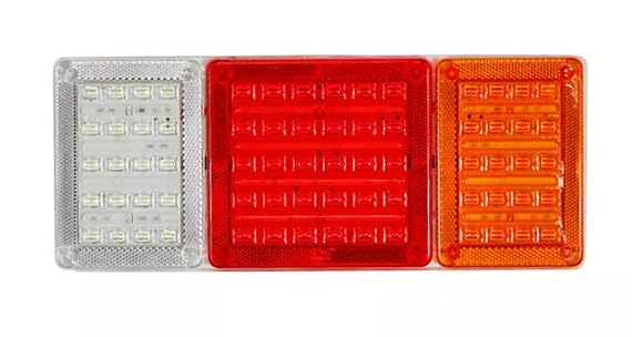 All Star Truck Parts] 70 LED Truck Rectangle 3 Color Tail Light Bar Waterproof Turn Signal Brake Reverse Running Combination Combo Box Truck Boat Trailer Pickup RV Camper UTV Vans (2PCS) 12V 13" x 5"