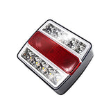 All Star Truck Parts] Stud Mounted 15 LED Trailer Towing Light Set Red/Amber (Stop Turn Tail) & White (License Plate), IP68 Waterproof, DOT Approved, Clear Lens, Left and Right Side Lights