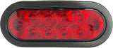 All Star Truck Parts 10X Red 6" Oval 10 LED Trailer Stop Turn Tail Light Kit DOT Certified + Grommets & Plugs IP67 Waterproof Parking Signal Headache Rack Backrack Truck Trailer 12V Reflective Lens