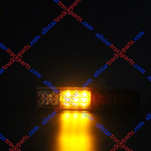 [ALL STAR TRUCK PARTS] 20 LED Trailer Tail Lights Bar Waterproof, DC12V Turn Signal and Parking Reverse Brake Running Lamp for Car Truck Red Amber White (2 Pack)