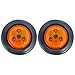 All Star Truck Parts] 2x 2.5 Amber 3 LED Round Side Marker Clearance Lights Grommet Flush Mount, Sealed Truck Trailer with Reflex Lens, IP67 Waterproof- Super Bright DOT SAE P2 FMVSS 180