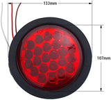 4" Round LED Trailer Tail Light 24 LED Stop Turn Signal Brake Marker Running Lights w/Rubber Grommet for Trucks Trailer RV Boat [IP67 Waterproof] [DOT Certified]