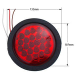 4" Round LED Trailer Tail Light 24 LED Stop Turn Signal Brake Marker Running Lights w/Rubber Grommet for Trucks Trailer RV Boat [IP67 Waterproof] [DOT Certified]