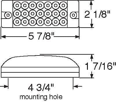 Qty 2 Amber/Red 6" 21 LED Side Marker Clearance Light Rectangle 12V Truck Trailer Camper Boat Marine 6x2 Rectangular Surface Mount [Sealed and Waterproof]