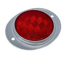 [ALL STAR TRUCK PARTS] Amber/Red 3” Round Reflector with Aluminum Base Screw On 2 Holes for Trucks, Towing, Trailers, RVs and Buses