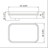 Qty 2-5x3" Clear/White Rectangle 25 LED Reverse/Backup Truck Trailer Light with Red Reflector Grommet & Pigtail