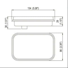 Qty 2-5x3" Clear/White Rectangle 25 LED Reverse/Backup Truck Trailer Light with Red Reflector Grommet & Pigtail