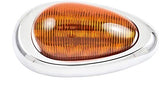 All Star Truck Parts Pair (Qty 2) 6" Amber Sleeper Cab LED Side Marker/Turn Signal Led Light Clearance For Freightliner Century/Columbia Surface Mount Chrome Bezel Amber 15 LED Clear Lens Oval Sealed