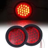 4" Round LED Trailer Tail Light 24 LED Stop Turn Signal Brake Marker Running Lights w/Rubber Grommet for Trucks Trailer RV Boat [IP67 Waterproof] [DOT Certified]