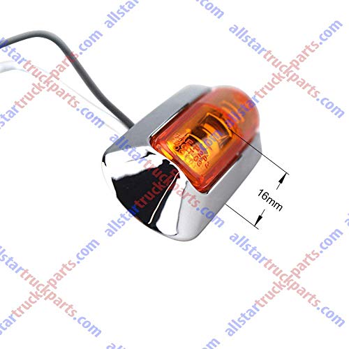 3.7" Oval Bar Style LED Lights Chrome Side/Rear Marker Clearance Truck Trailer Boat CAB RV Amber/Red Lens [4 LEDs] [Chrome Bezel] [IP 67 Submersible Waterproof]