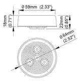 All Star Truck Parts] 2.5" Red/Amber 3 LED Round Side Marker Clearance Lights Grommet Flush Mount, Sealed Truck Trailer with Reflex Lens, IP67 Waterproof- Super Bright DOT SAE P2 FMVSS 180