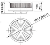 2" Round Trailer 9 LED Clearance Side Marker Lights Amber/Red [DOT FMVSS 108] [SAE P2] [Reflector Lens] [Grommet+Plug] [Flush-Mount] [Waterproof IP67] Marker Clearance Lights Trailer Truck