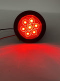 4 PC 2" Round LED Light Side Marker Clearance [7 LEDs] [Rubber Grommet] [IP 67] for Trailers - 2 Red and 2 Amber