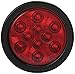 Qty 10-4" Inch 10 LED Round Stop/Turn/Tail Light Kit Red LED with Grommet and Pigtail Plug Trailer Truck Tow Truck