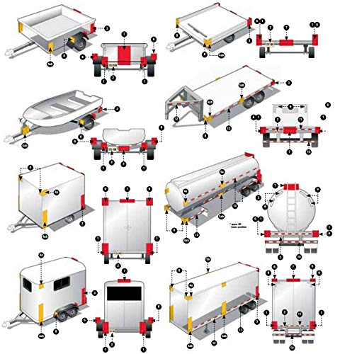 All Star Truck Parts] Amber/Red 2x3 Rectangle High Visibility Reflective Stick-On Prism Reflector DOT-SAE Strong Weatherproof Trailer Camper RV Flatbed Fender Property Boat Marine (Amber, Qty 4)