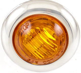 Qty 20-3/4" AMBER 3 LED CLEARANCE SIDE MARKER BULLET LIGHTS CHROME RING TRAILER