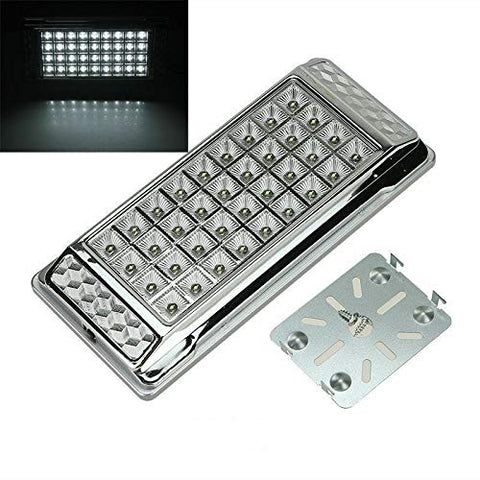 Universal Interior Light 36 LED Reading Light Ceiling Dome Roof Car Truck Boat Chrome Housing