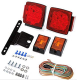 [ALL STAR TRUCK PARTS] Pair LED Submersible Tail Brake Stop License Lights Kit Trailer Boat RV Under 80"