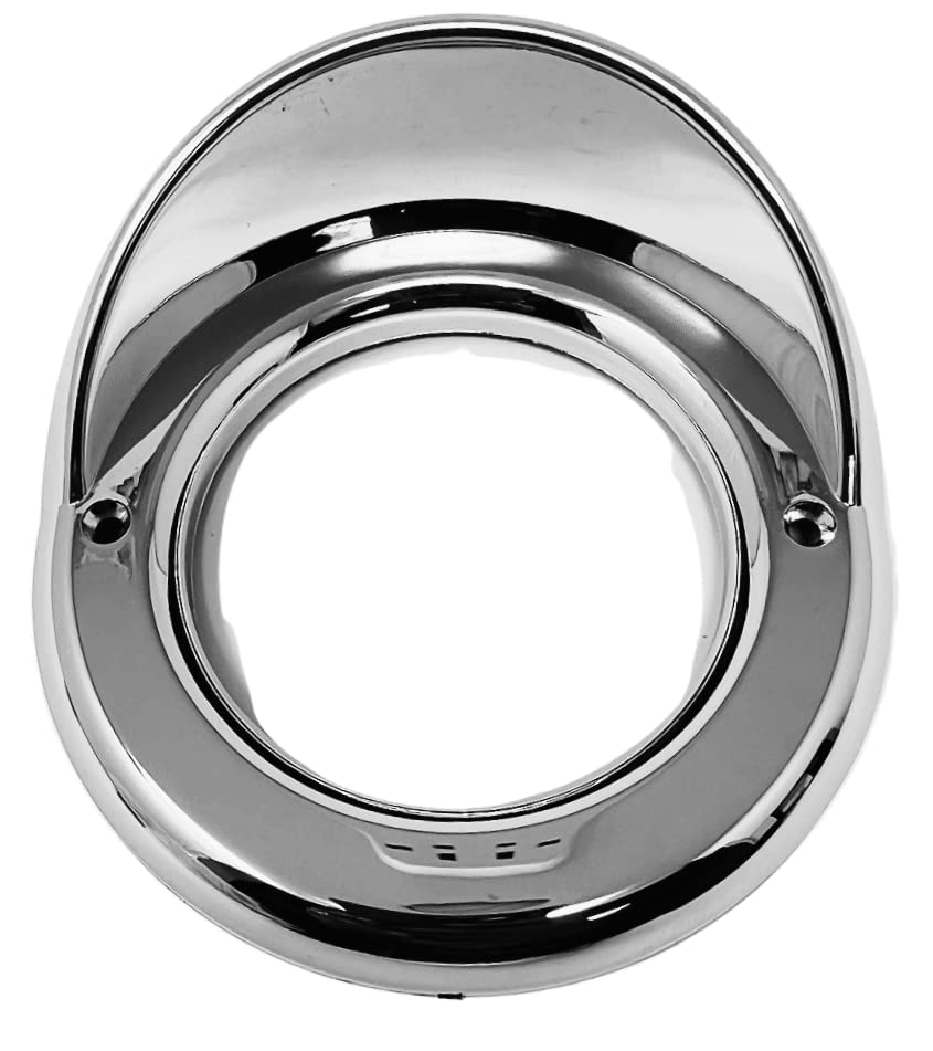 All Star Truck Parts] [2x 2.5" Inch Round Chrome Bezel With Hooded Visor Grommet for Vehicle Lights Side Marker Stop Turn Tail Light Covers Rings for Truck Trailer Kenworth Peterbilt 2pcs