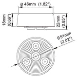 Red/Amber 2" Round Trailer 9 LED Clearance Side Marker Lights [DOT FMVSS 108] [SAE P2] [Reflector Lens] [Grommet+Plug] [Flush-Mount] [Waterproof IP67] Marker Clearance Lights Trailer Truck