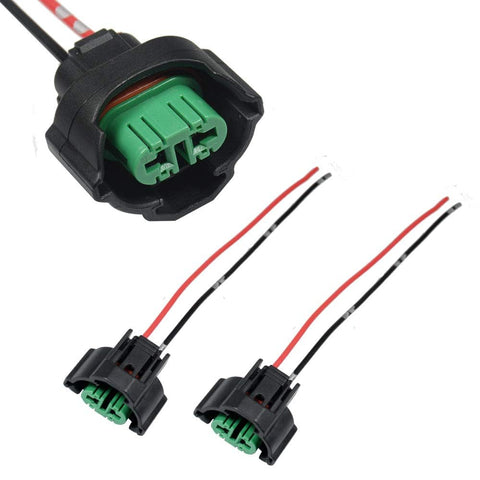 2 Pack- H8 H11 880 881 Female Adapter Wire Connector Replace OEM Headlight Fog Light Wiring Harness Retrofit Pigtail Compatible with Jeep Toyota Ford Dodge Bulb LED Headlamp Fit Universal Vehicles