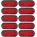 All Star Truck Parts 10X Red 6" Oval 10 LED Trailer Stop Turn Tail Light Kit DOT Certified + Grommets & Plugs IP67 Waterproof Parking Signal Headache Rack Backrack Truck Trailer 12V Reflective Lens