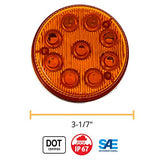 All Star Truck Parts 4 PC 3-1/7" Round LED Light Chrome Side Marker Clearance S/T/T 3 Wire Design [2 Screw Surface Mount] [9 LEDs] [Chrome Base] [IP 67] for Trailers - 2 Red and 2 Amber