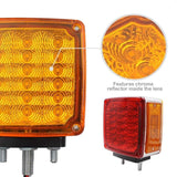 2pc Amber/Red 39 LED Double Face Stud Mount Pedestal Fender Stop Turn Tail Light for Truck Trailer Peterbilt Freightliner Kenworth Mack Western Star. Left and Right Side Lights