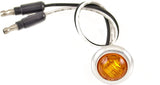 Qty 10-3/4" AMBER 3 LED CLEARANCE SIDE MARKER BULLET LIGHTS CHROME RING TRAILER