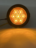 4 PC 2" Round LED Light Side Marker Clearance [7 LEDs] [Rubber Grommet] [IP 67] for Trailers - 2 Red and 2 Amber