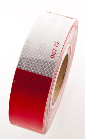 [ALL STAR TRUCK PARTS] 2"x150' DOT-C2 PREMIUM Reflective Safety Red and White Conspicuity Tape Trailer