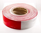 2"x150' roll DOT-C2 PREMIUM Reflective Safety Red and White Conspicuity Tape Truck Trailer Boat Horse Trailer Diamond Pattern LONG LASTING WATERPROOF MATERIAL, SUPER STRONG ADHESIVE! 6" Red 6" White