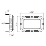 5.65" x 3.75" Rectangle LED Amber Strobe Light, 6 LED 18W IP65 Waterproof, Super Bright High Powered Strobe for Towing 6 Flash Patterns (Built in Flasher) Surface Mount 10V-30V