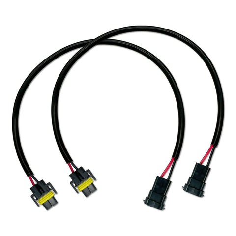 Qty 2- H11 H8 H9 Wiring Harness Connector Extension Cable for Headlight & Fog Light Halogen Bulb Copper Wiring 12V-24V Male & Femail Connector 16AWG Heavy Duty Heat Resistant (Pack of 2) (10"/6.5")