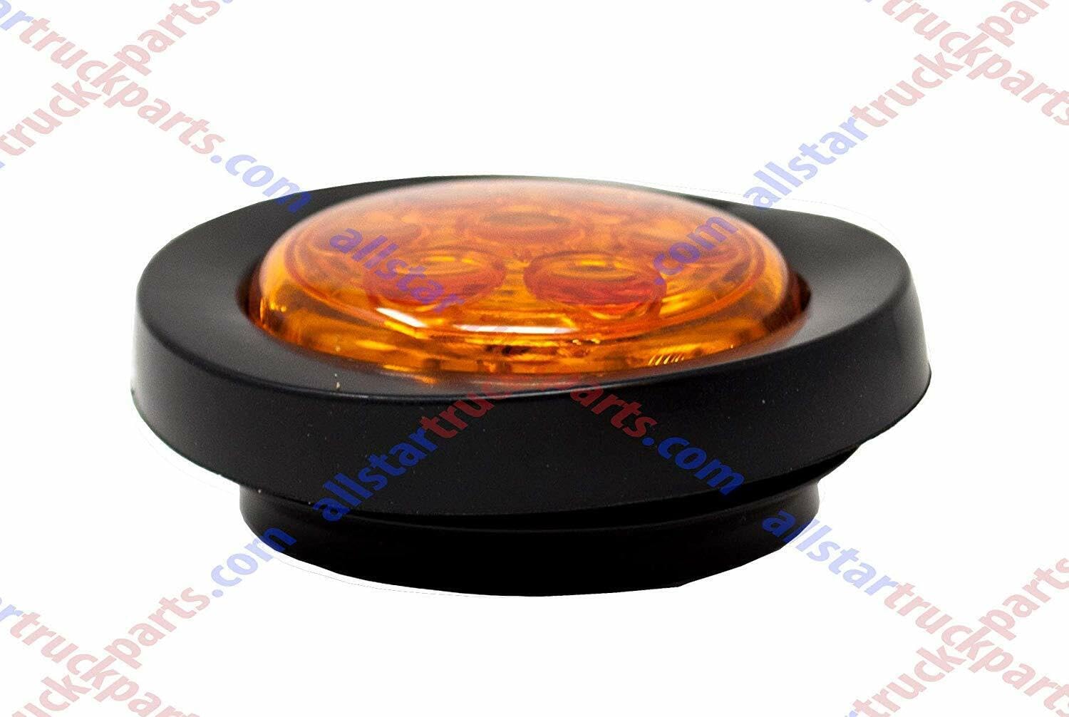 2" Amber/Red Round Trailer 7 LED Clearance Marker Lights [DOT FMVSS 108] [SAE P2] [Reflector Lens] [Grommet] [Flush-Mount] [Waterproof IP67] Marker Clearance Lights for Trailer Truck…