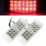 All Star Truck Parts] Qty 2 Amber/Red 6" 21 LED Side Marker Clearance Light Rectangle 12V Truck Trailer Camper Boat Marine 6x2 Rectangular Surface Mount [Sealed and Waterproof]