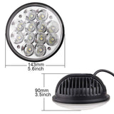 [ALL STAR TRUCK PARTS] 5.75" 5-3/4" 36W Crystal Round LED Headlight Sealed Beam IP68 Waterproof Replacement 4000 4040 5506 H5006 H651 / H466 Chrome (2D reflector)