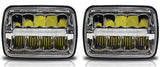 5x7 LED Headlights 7x6 Headlamps Osram Chip Angel Eye DRL Sealed Beam Replacement for H6054 6054 Jeep Wrangler YJ Cherokee XJ Chevy Express Astro Van Blazer S10 Toyota 4Runner Ford Ranger DOT