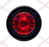 All Star Truck Parts] 4x 2.5 Red 12 Led Round Side Marker Clearance Lights Grommet Flush Mount, Sealed Truck Trailer with Reflex Lens, IP67 Waterproof- Super Bright DOT SAE P2 FMVSS 180